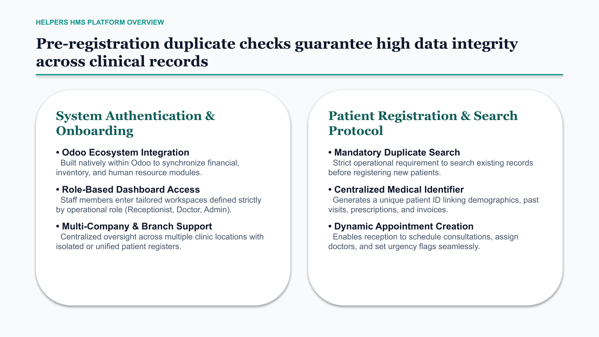 Slide 3 — Authentication and patient registration