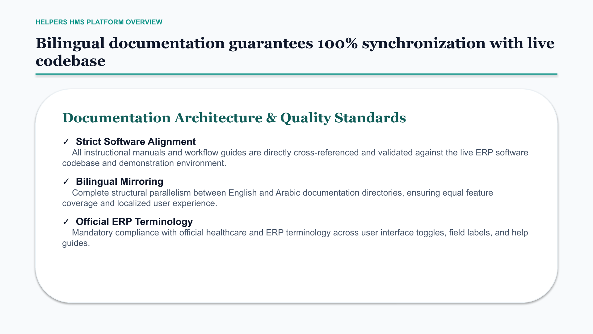 Slide 7 — Bilingual documentation standards